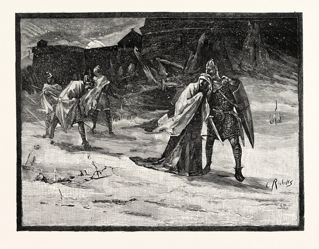 Detail of Flight of Matilda from Oxford Castle by Anonymous