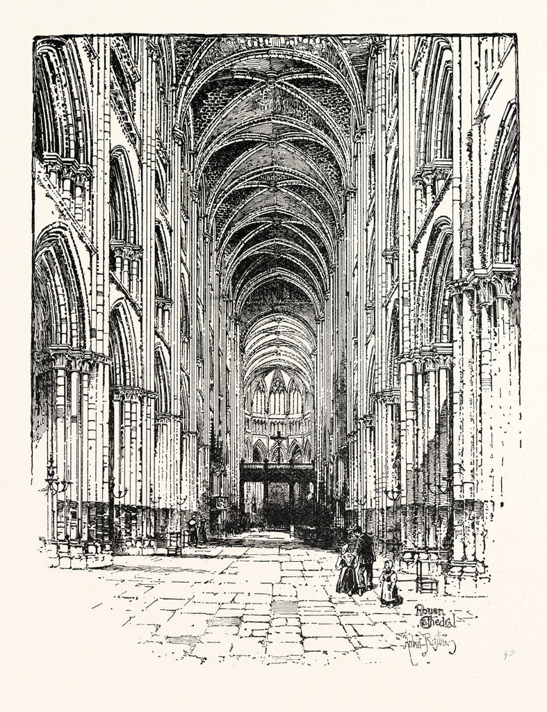 Detail of Interior of Rouen Cathedral by Anonymous