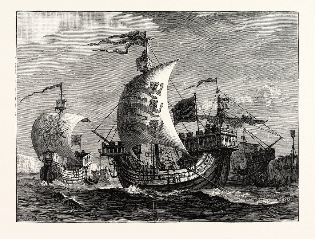 Detail of English Ships of the Fourteenth Century by Anonymous
