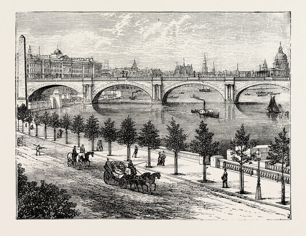 Detail of The Thames Embankment and Waterloo Bridge 1895 by Anonymous