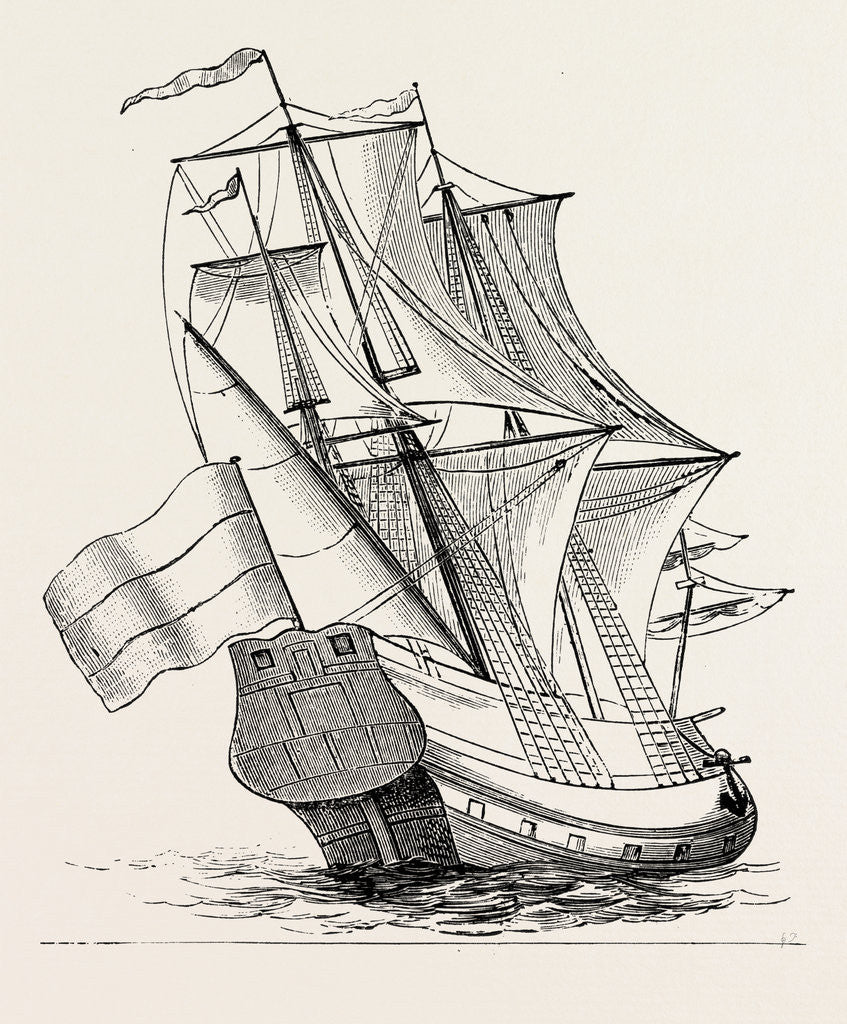 Detail of Dutch Vessel 1650. by Anonymous