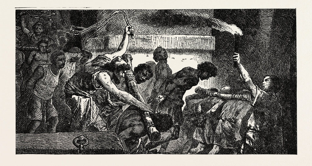 Detail of Captured Slaves Cast Into Prison by Anonymous