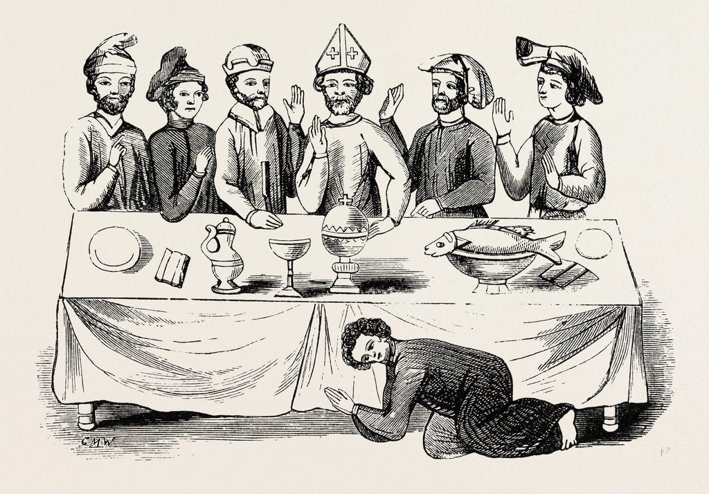 Detail of Saxon Banquet from a Ms. In the Cotton Library. by Anonymous