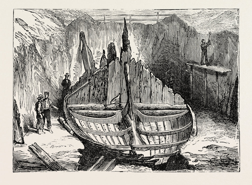 Detail of Ship of a Norseman Sea-King Found Near Sandefiord Norway. by Anonymous