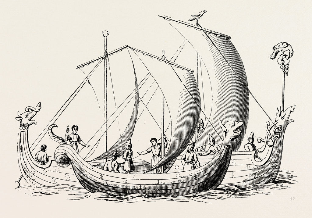 Detail of Saxon Ships from an Old Ms. by Anonymous