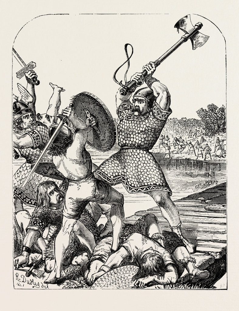 Detail of Northmen Warriors in Combat by Anonymous