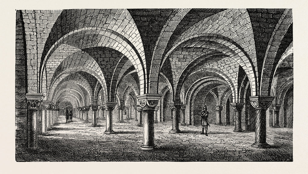 Detail of Norman Architecture Crypt of Canterbury Cathedral by Anonymous