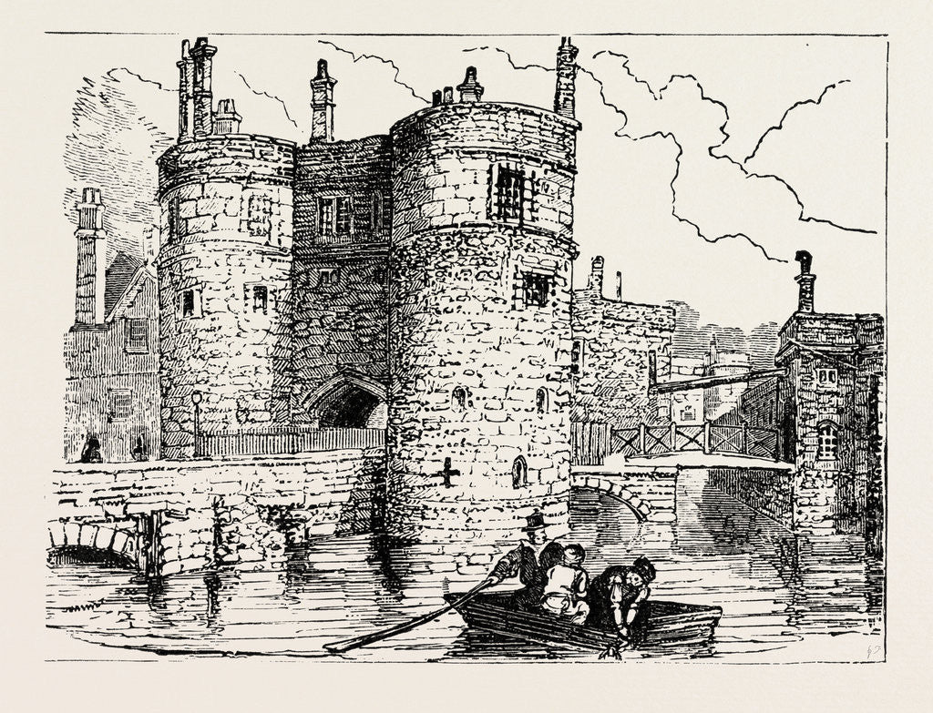 Detail of Moat and Entrance Tower of the Tower of London by Anonymous