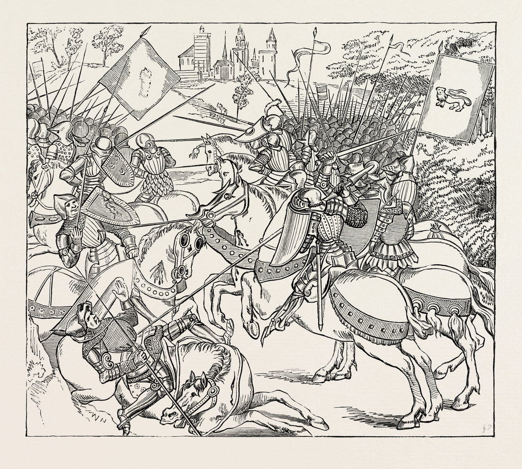 Detail of The Battle of Creçy from an Illuminated Copy of Froissart's Chronicles. by Anonymous