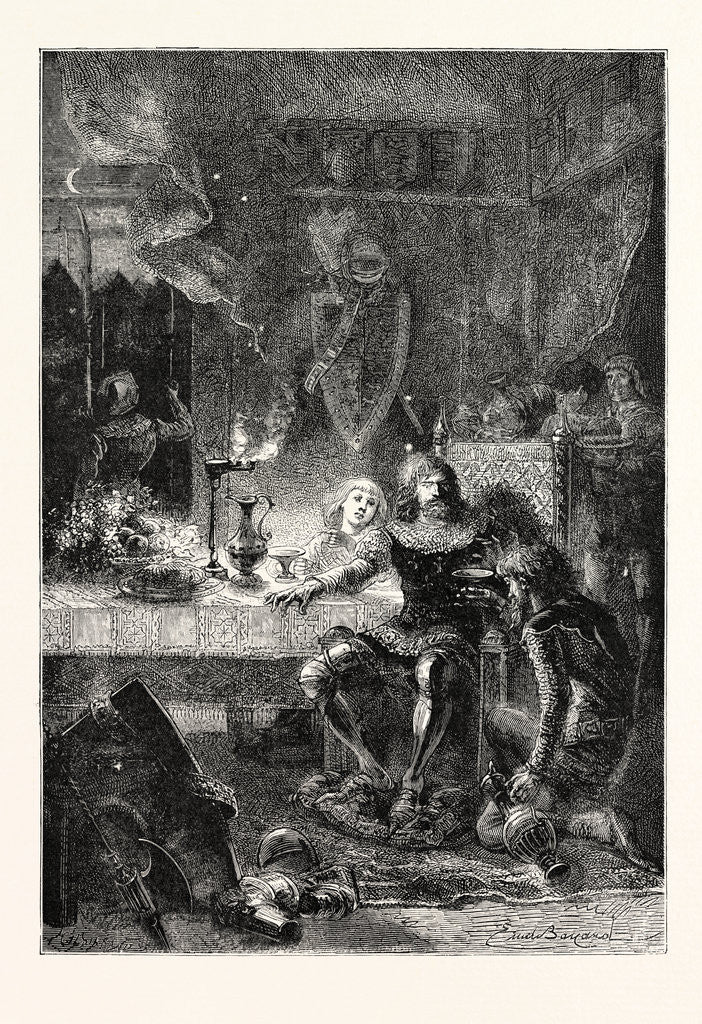 Detail of Edward the Black Prince Serves His Prisoner John of France. by Anonymous