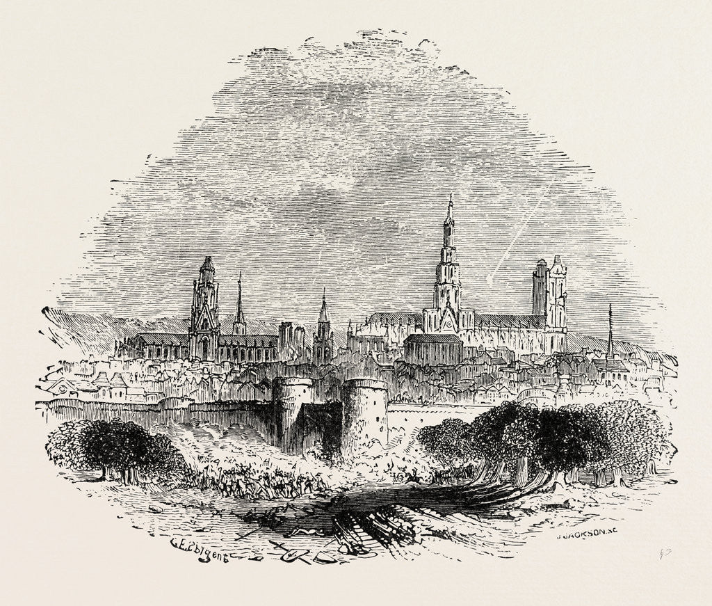 Detail of City of Rouen France by Anonymous