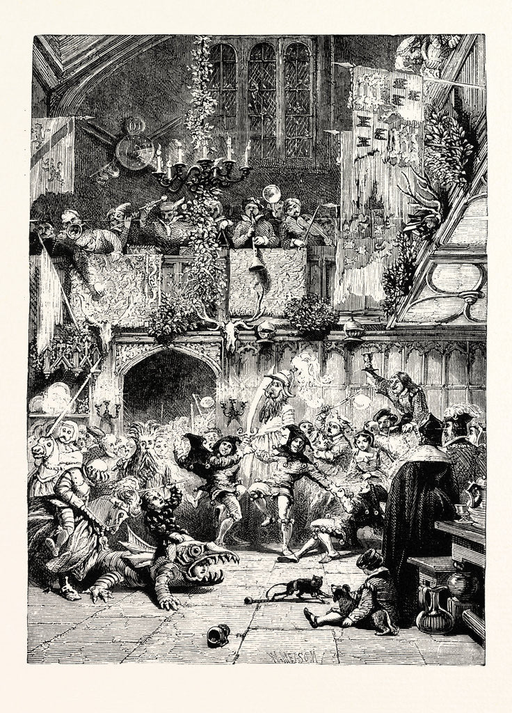 Detail of Tudor Times: Christmas Revels in the Baronial Hall. by Anonymous