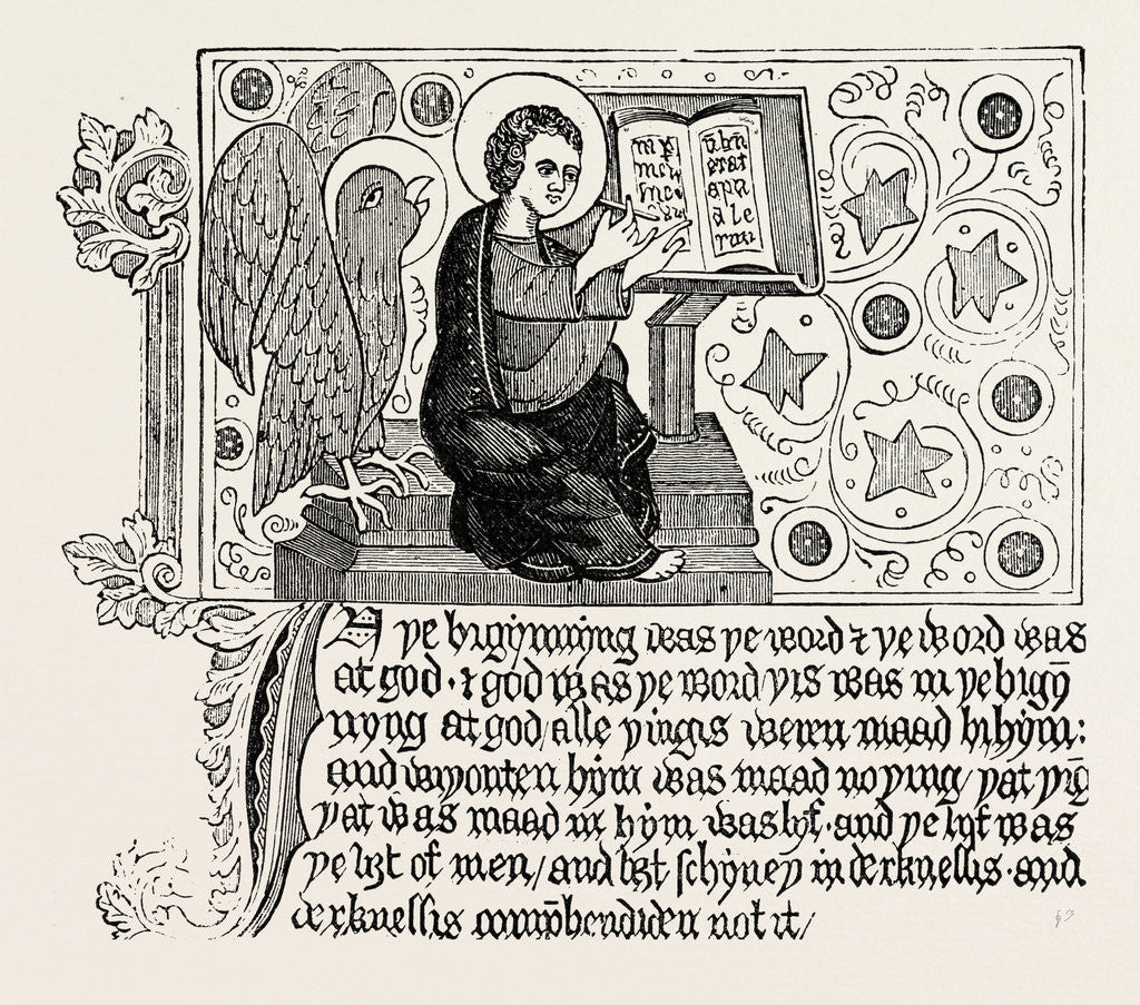 Detail of Passage from the First English Bible: Gospel of St. John Ch. I. by Anonymous