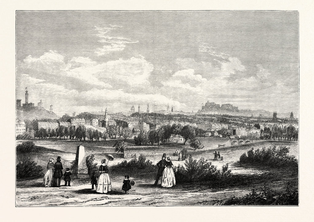 Detail of Edinburgh from Warriston Cemetery 1843 by Anonymous