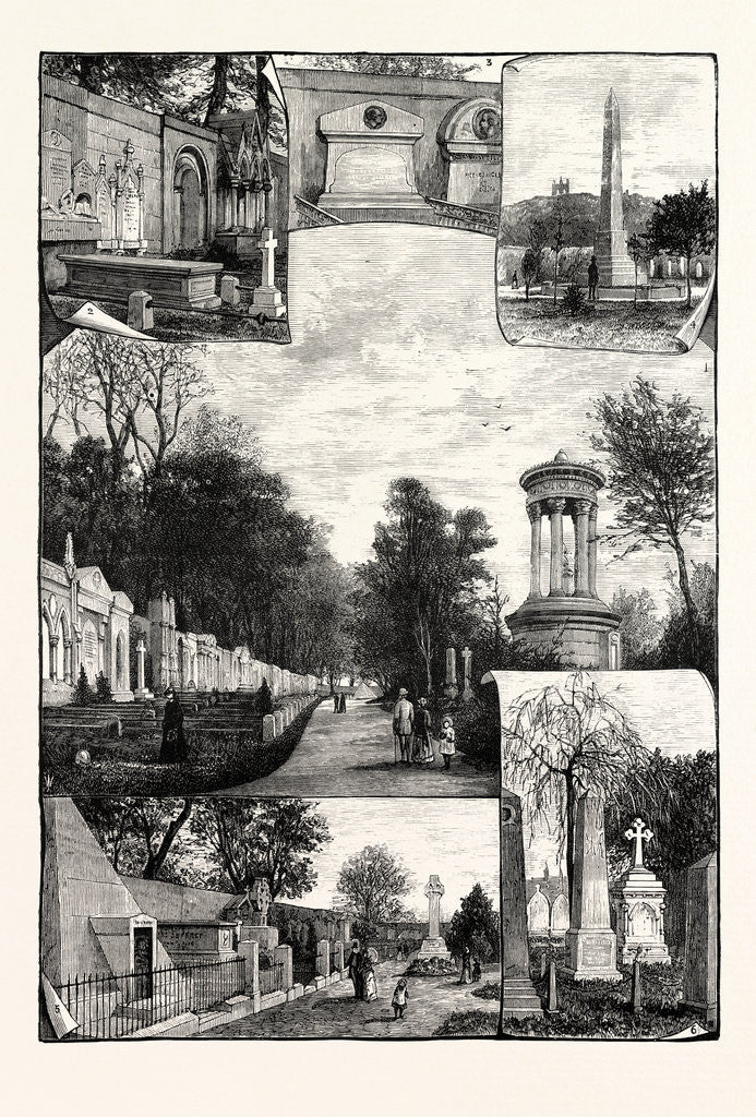 Detail of Edinburgh: Views in the Dean Cemetery by Anonymous