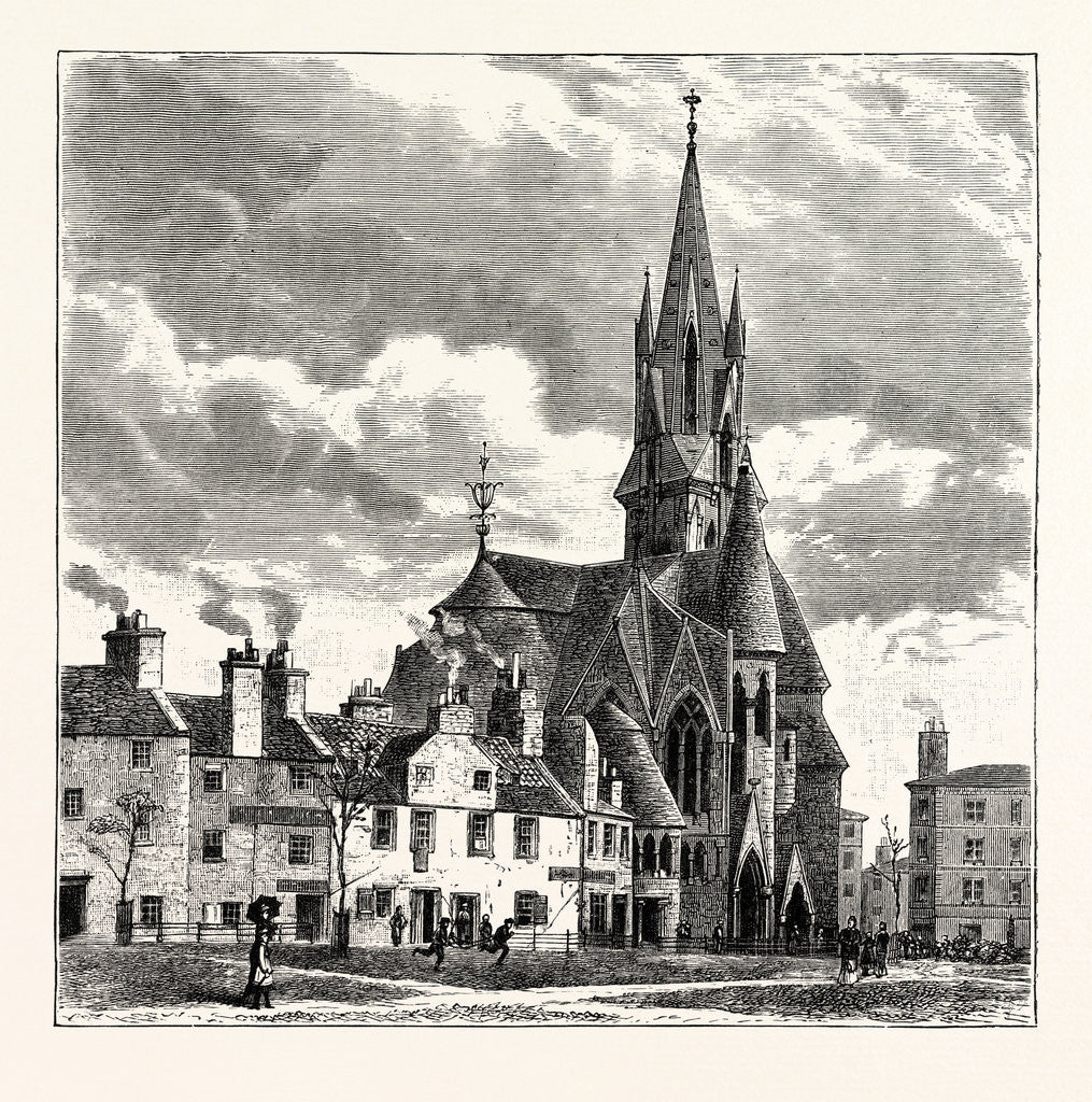 Detail of Edinburgh: Wright's Houses and the Barclay Church from Bruntsfield Links. by Anonymous