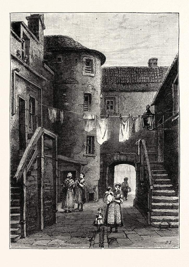 Detail of Edinburgh: Lamb's Close St. Giles's Street 1850 Leith by Anonymous