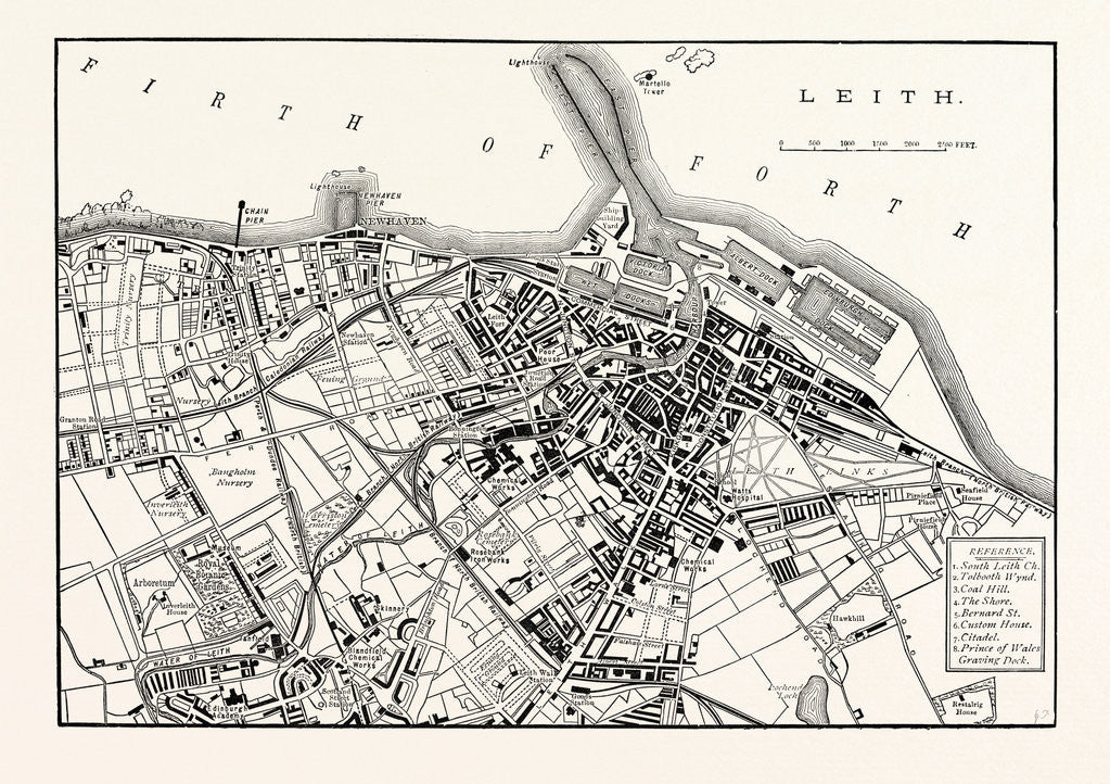 Detail of Edinburgh: Plan of Leith 1883 by Anonymous