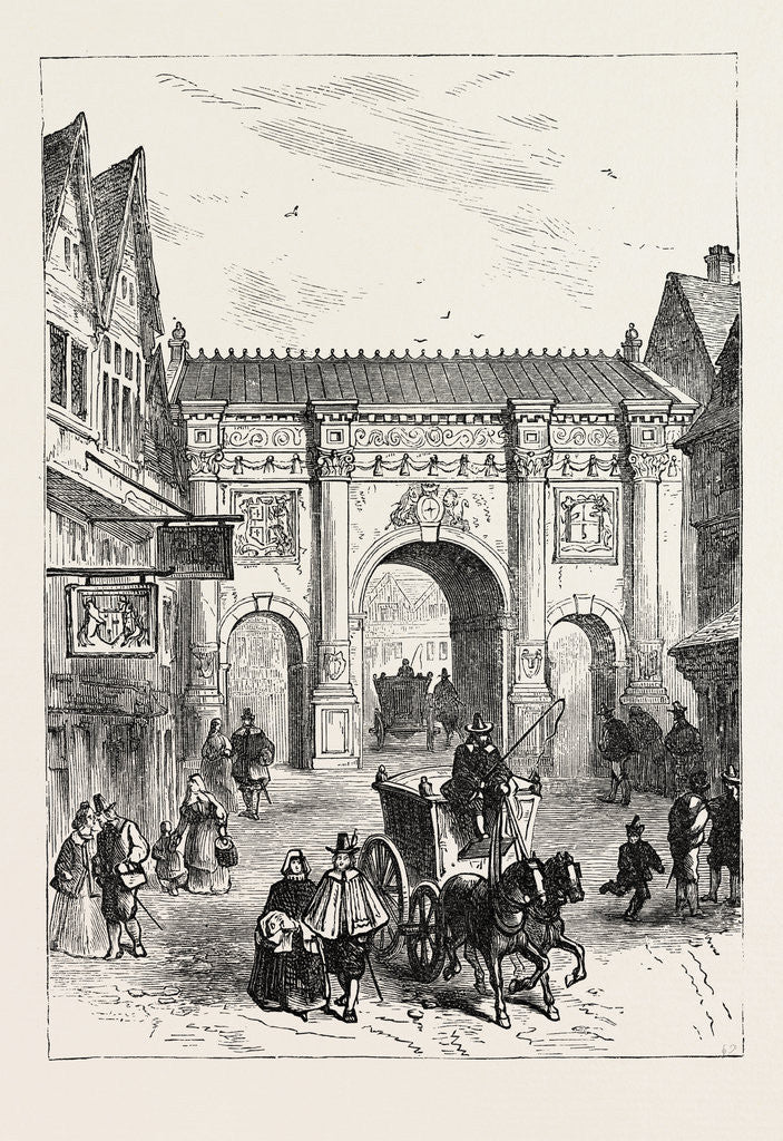 Detail of The Old Wooden Temple Bar As Erected in the Reign of James I. London by Anonymous