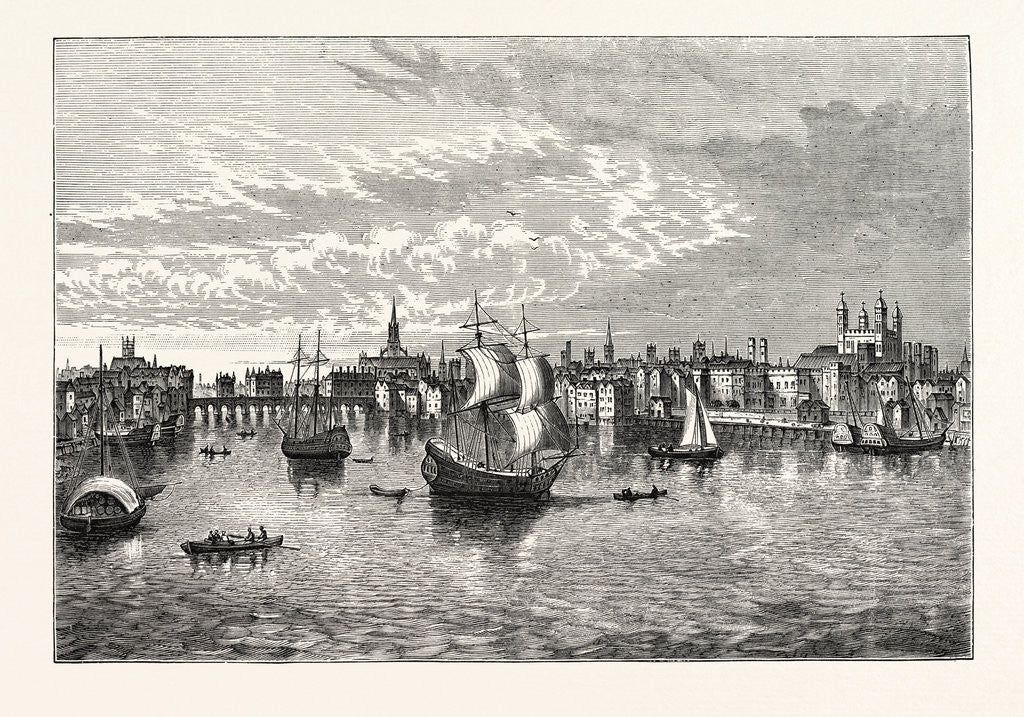 Detail of South-East View of London in 1550. by Anonymous