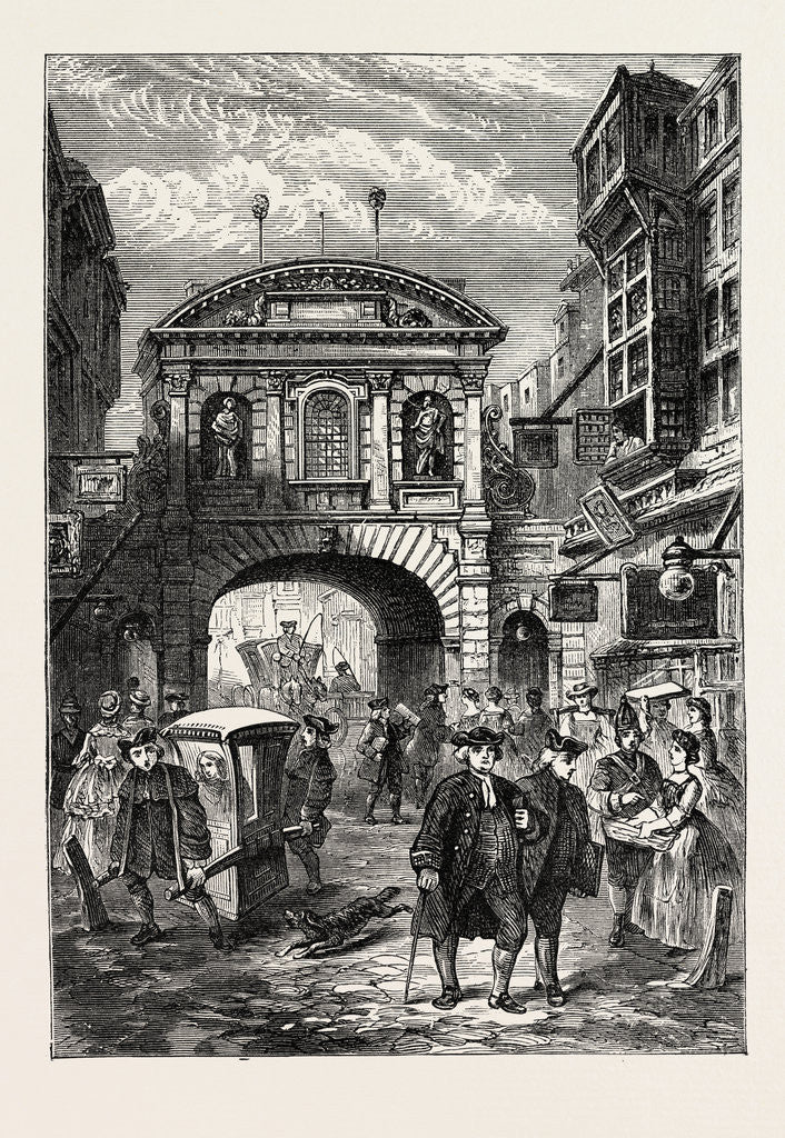 Detail of Temple Bar in Dr. Johnson's Time London by Anonymous