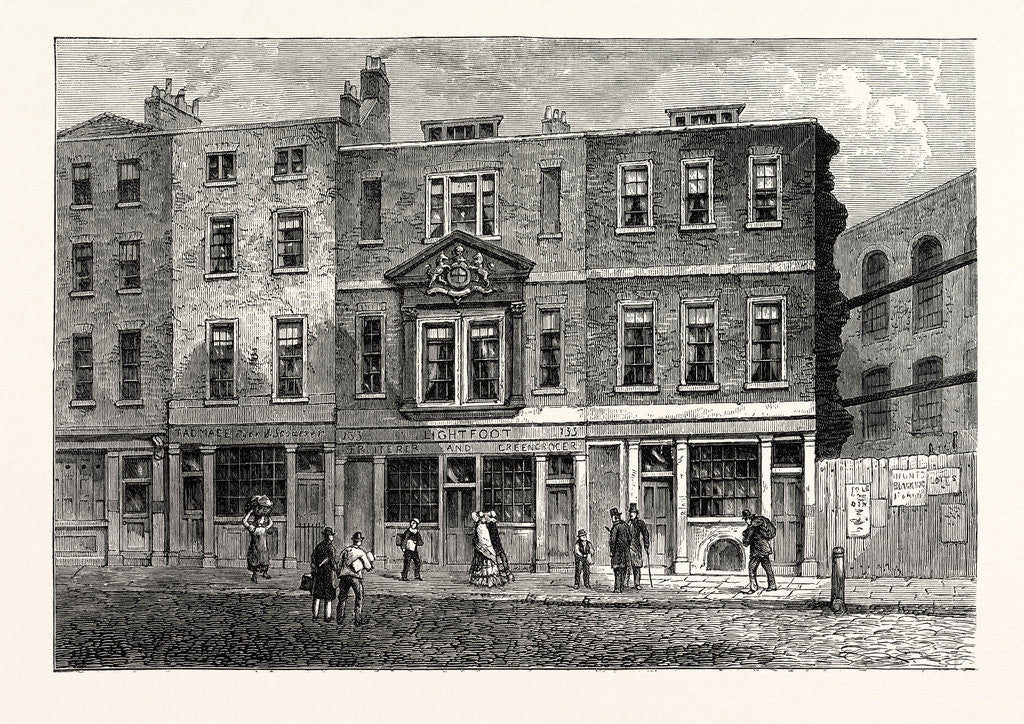 Detail of Old Houses in Fetter Lane West Side Near the Record Office from a Drawing by Shepherd 1853 London by Anonymous