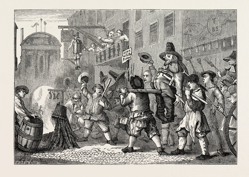 Detail of Roasting the Rumps in Fleet Street London by Anonymous