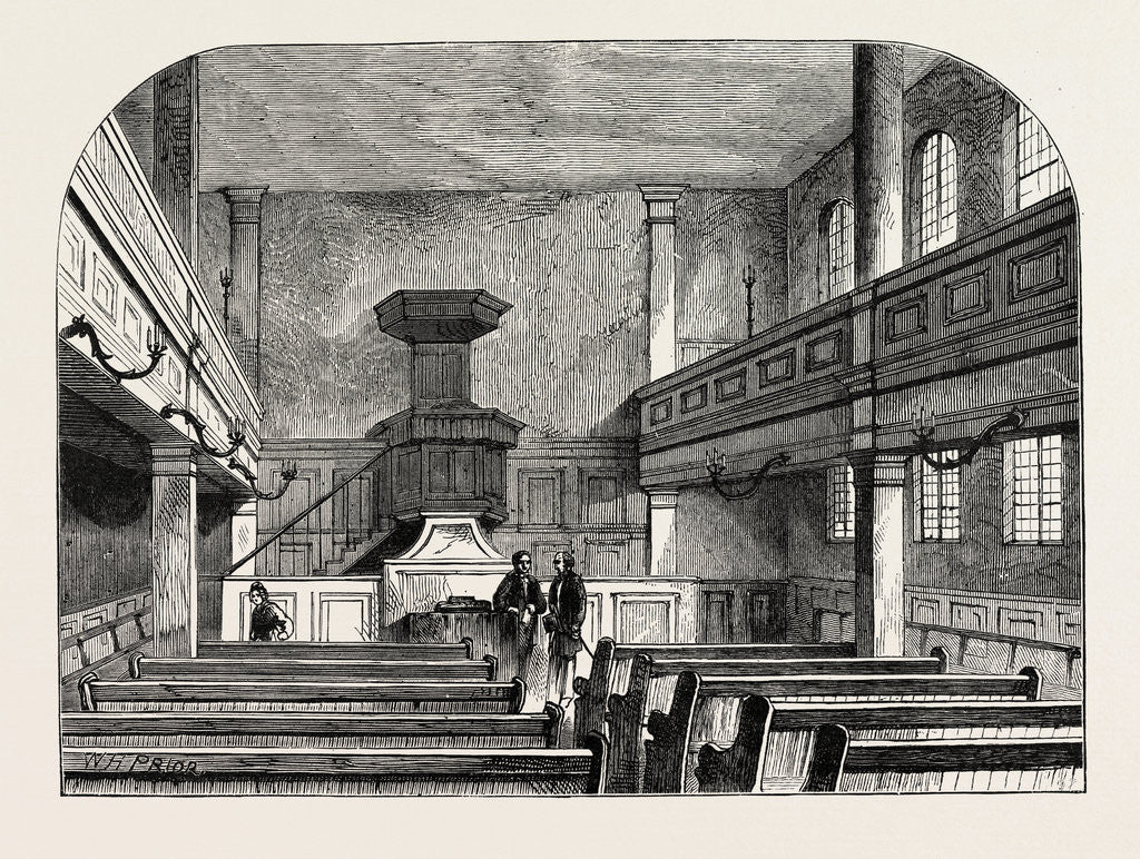 Detail of Interior of the Moravian Chapel in Fetter Lane London by Anonymous