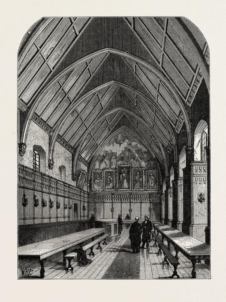 Detail of The Old Hall of the Inner Temple London by Anonymous