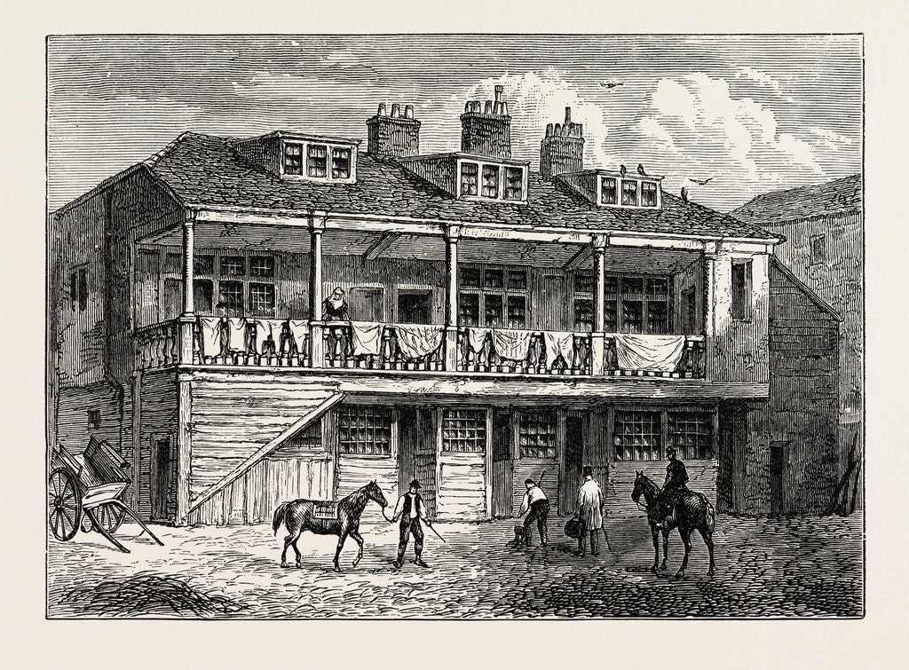 Detail of Yard of the Black Lion Whitefriars London by Anonymous