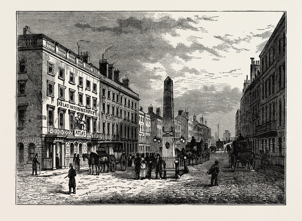 Detail of New Bridge Street and the Obelisk in 1795 London by Anonymous