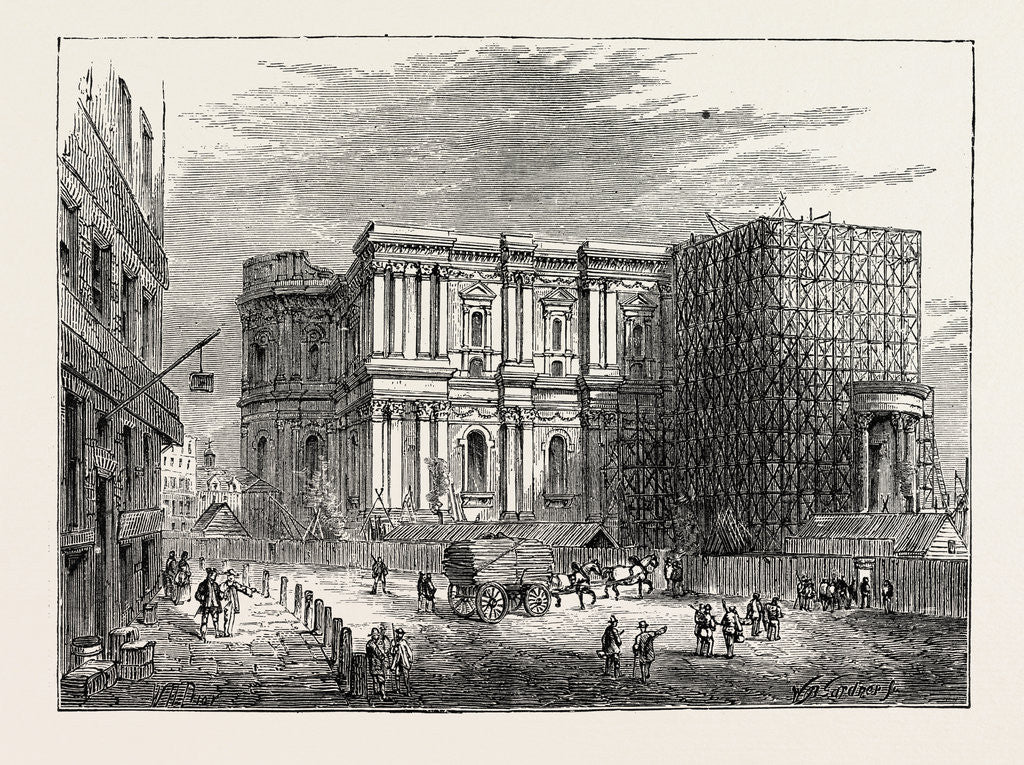 Detail of The Rebuilding of St. Paul's Cathedral London by Anonymous