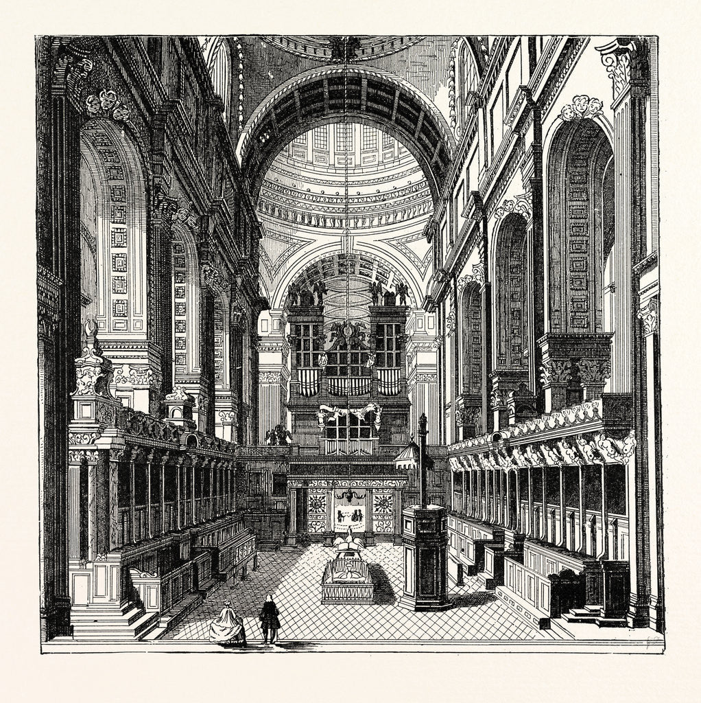 Detail of The Choir of St. Paul's Before the Removal of the Screen London by Anonymous