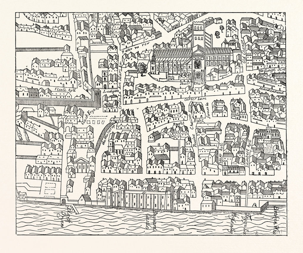 Detail of St. Paul's and Neighbourhood London by Anonymous