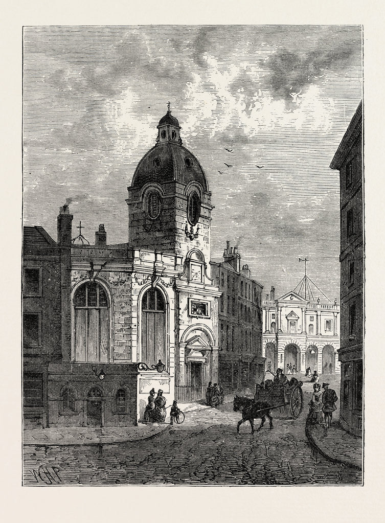 Detail of The Church of St. Benet Fink from an Old View London by Anonymous