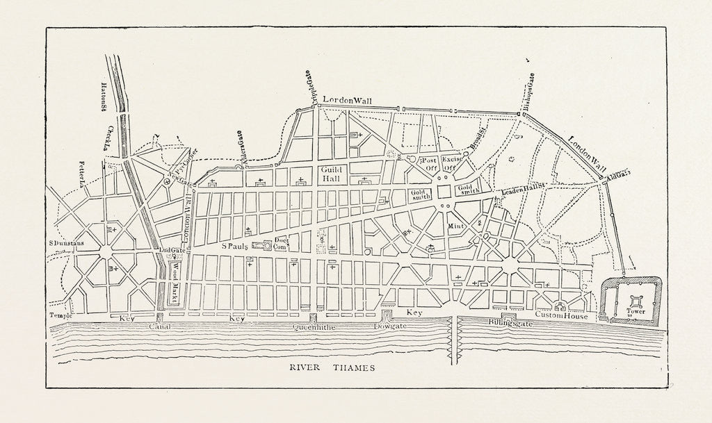 Detail of Wren's Plan for Rebuilding London by Anonymous