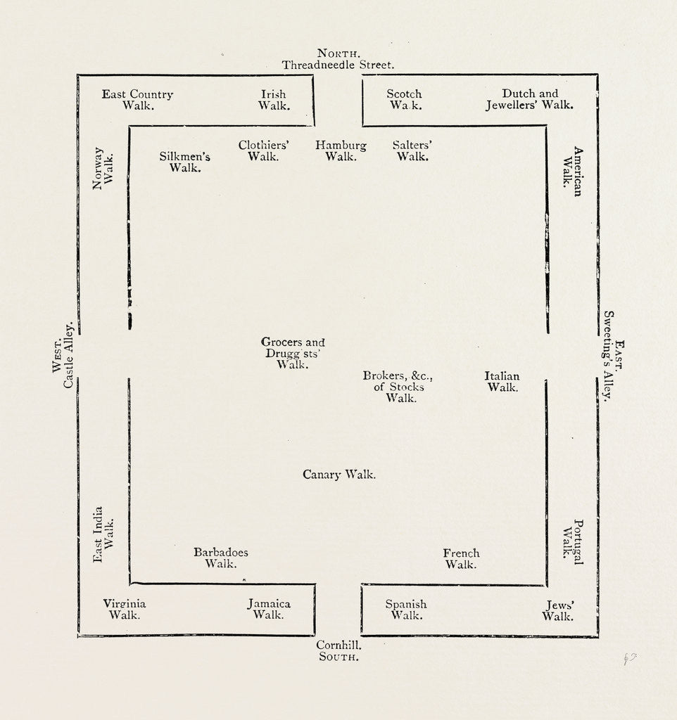 Detail of Plan of the Exchange in 1837 London by Anonymous