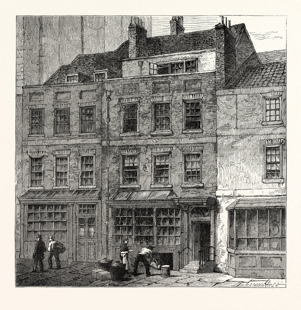 Detail of Pope's House Plough Court Lombard Street 1860 London by Anonymous