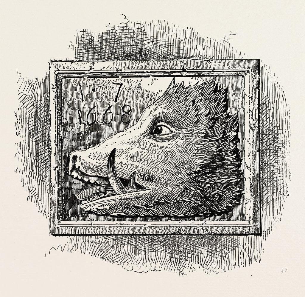 Detail of Old Sign of the Boar's Head London by Anonymous