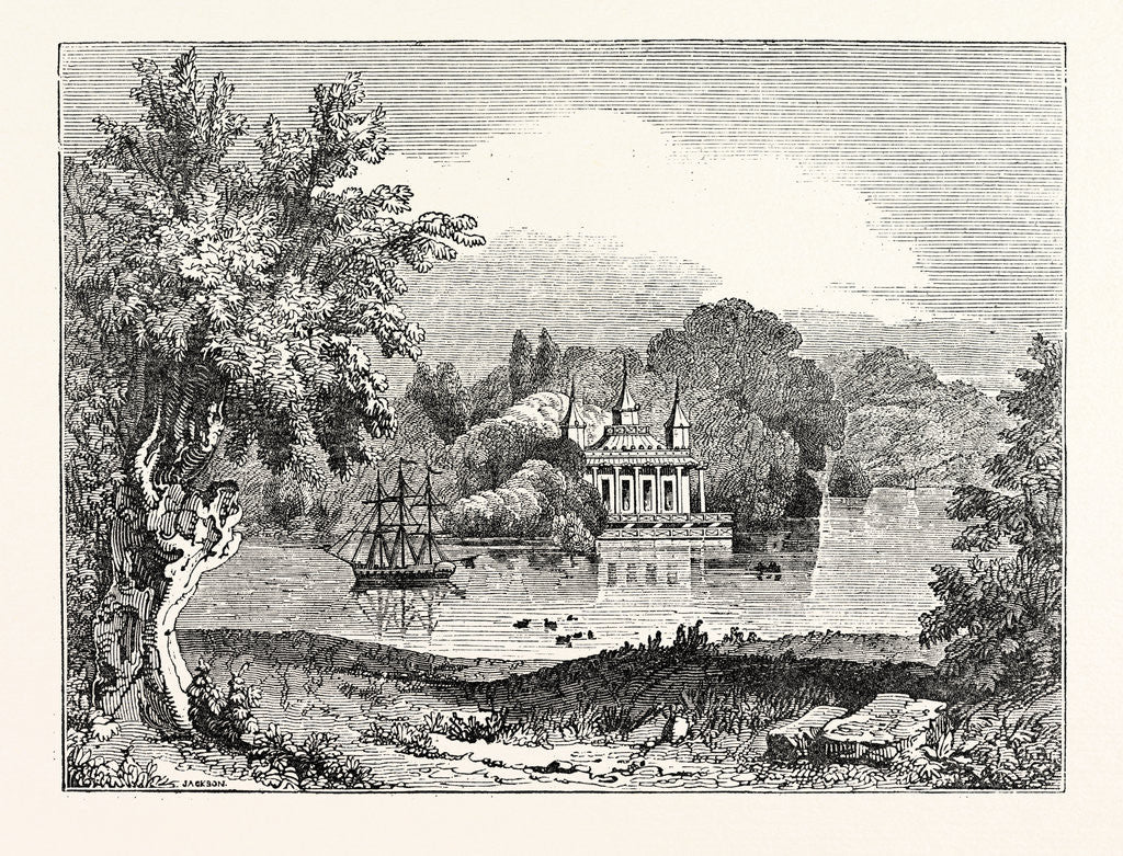 Detail of Virginia Water: Fishing Temple on the Lake by Anonymous