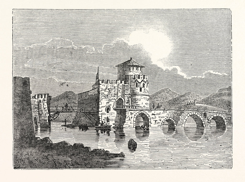 Detail of The Channel of the Euri'Pus and the Modern Town of E'Gripos: The Bridge of the Euripus by Anonymous