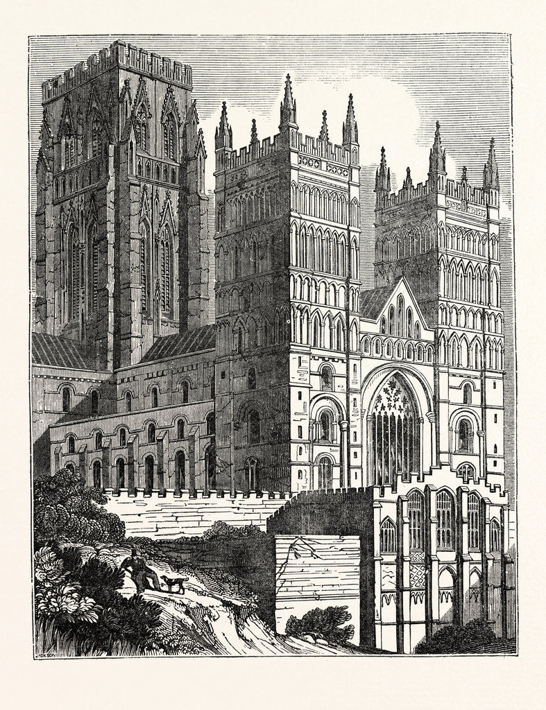Detail of North-West View of Durham Cathedral by Anonymous