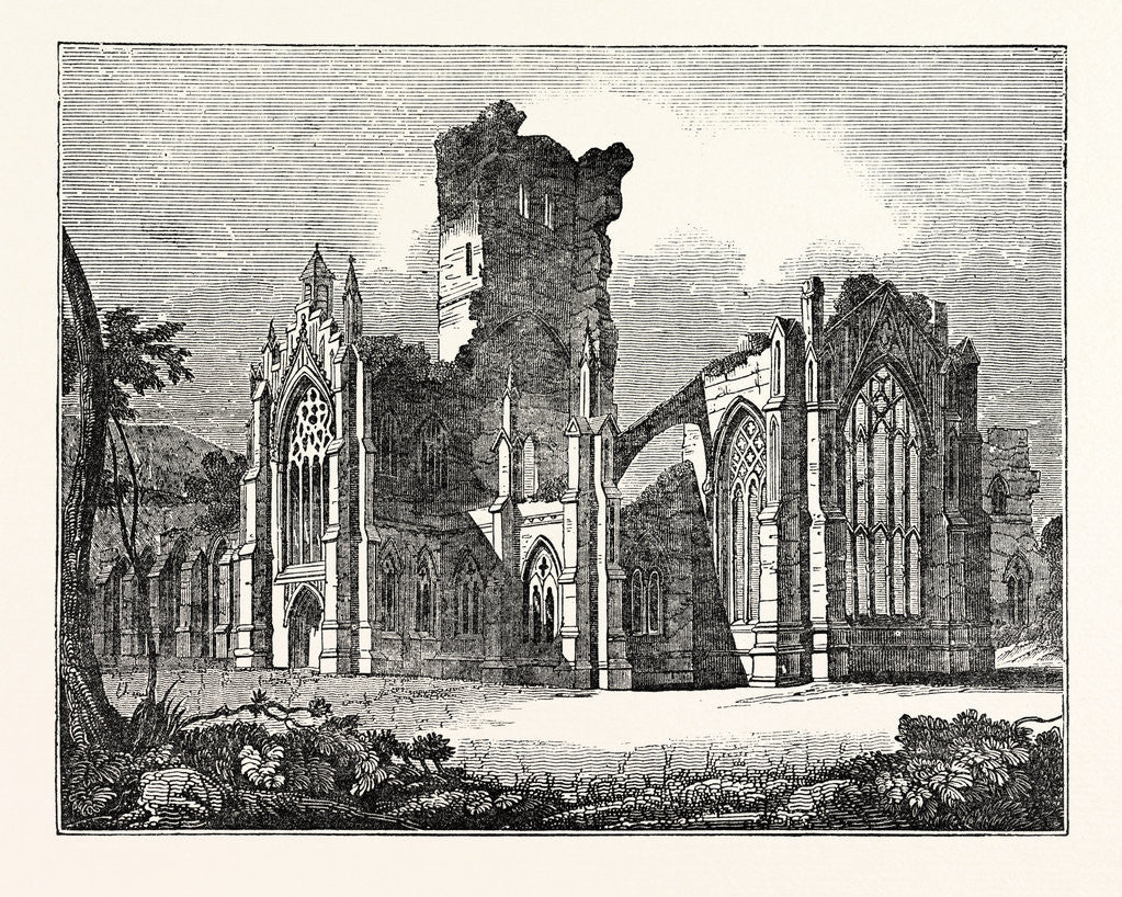 Detail of South-East View of Melrose Abbey by Anonymous
