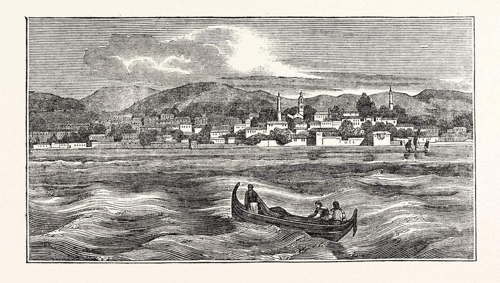 Detail of View of the Town of Egripos in Euboea from the Sea by Anonymous