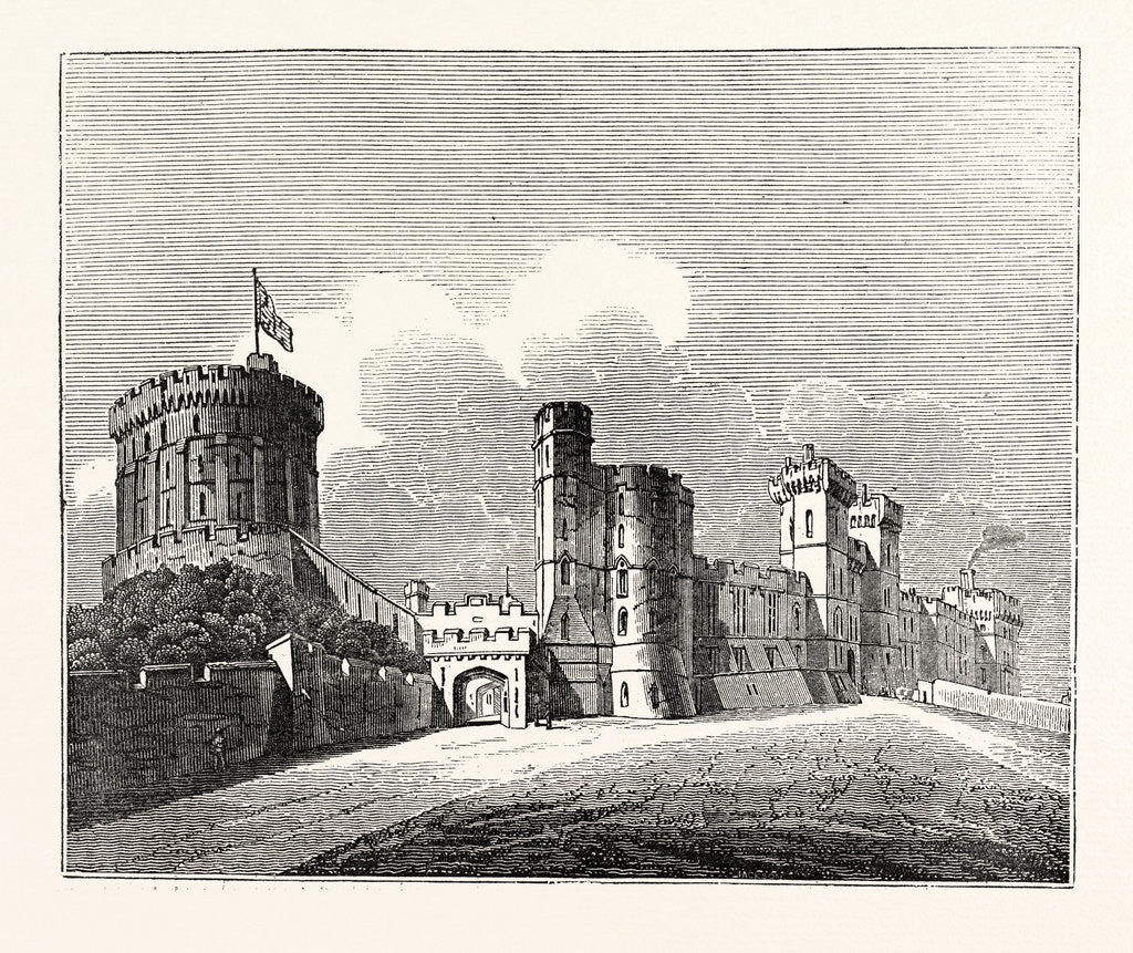 Detail of Windsor Castle. Round Tower and South Front by Anonymous