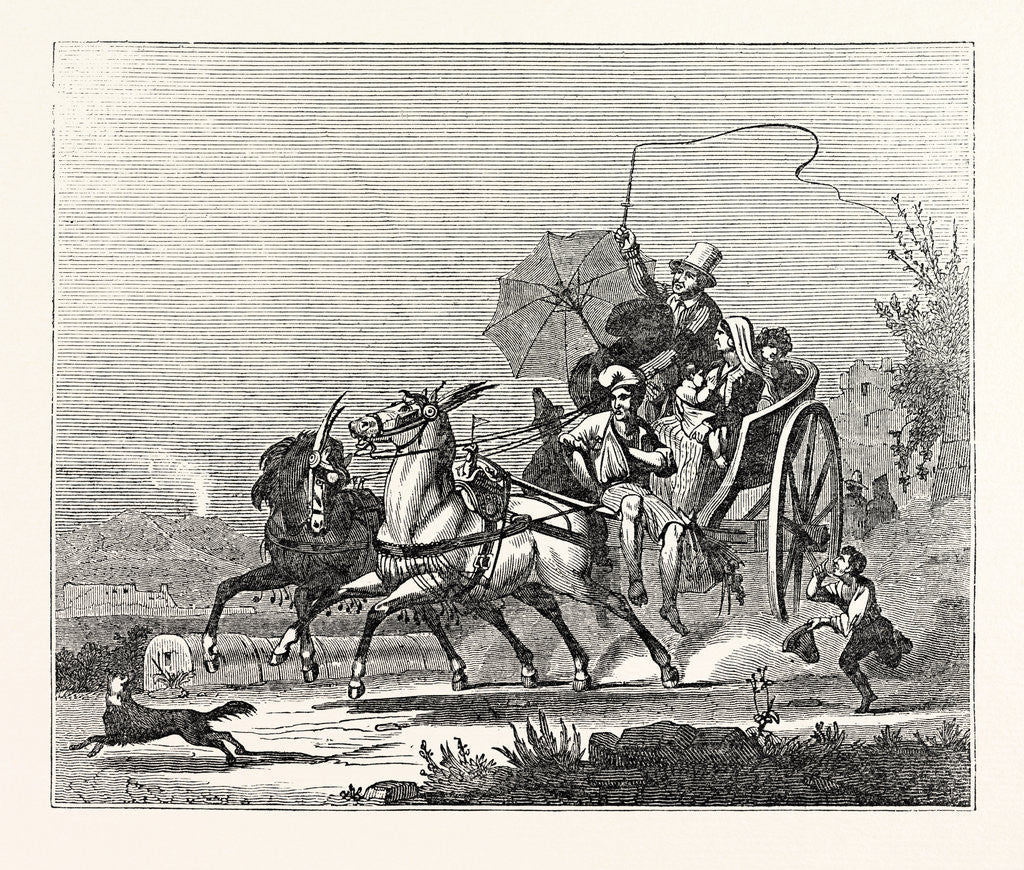 Detail of The Carriages of Naples: The Neapolitan Calesso by Anonymous