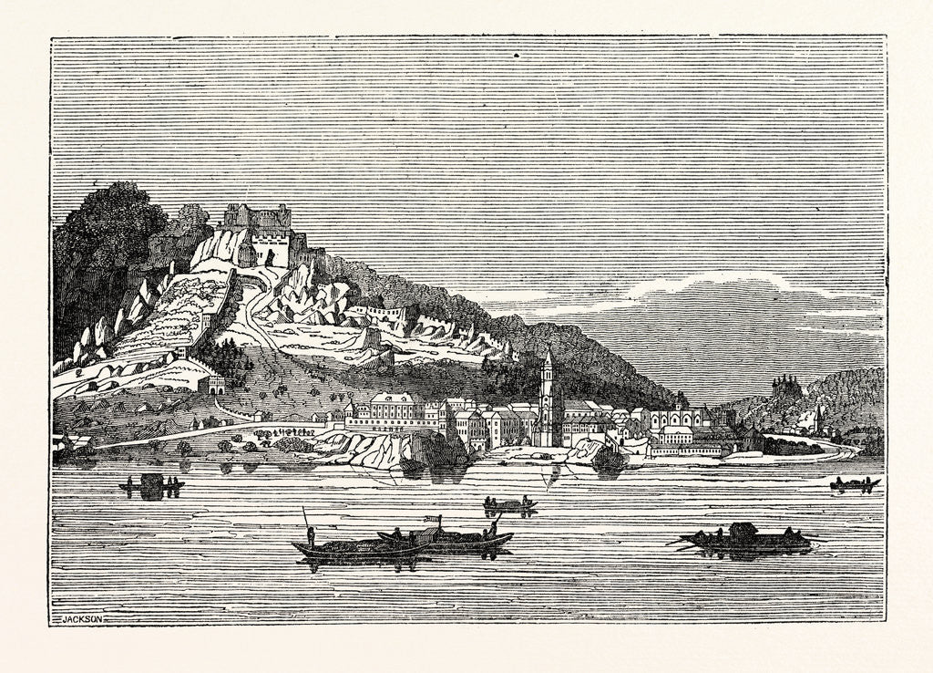 Detail of Castle and Village of Durnstein from the Danube by Anonymous