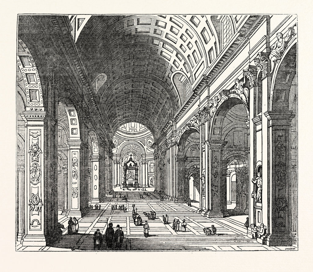 Detail of Central Nave of St. Peter's Rome by Anonymous