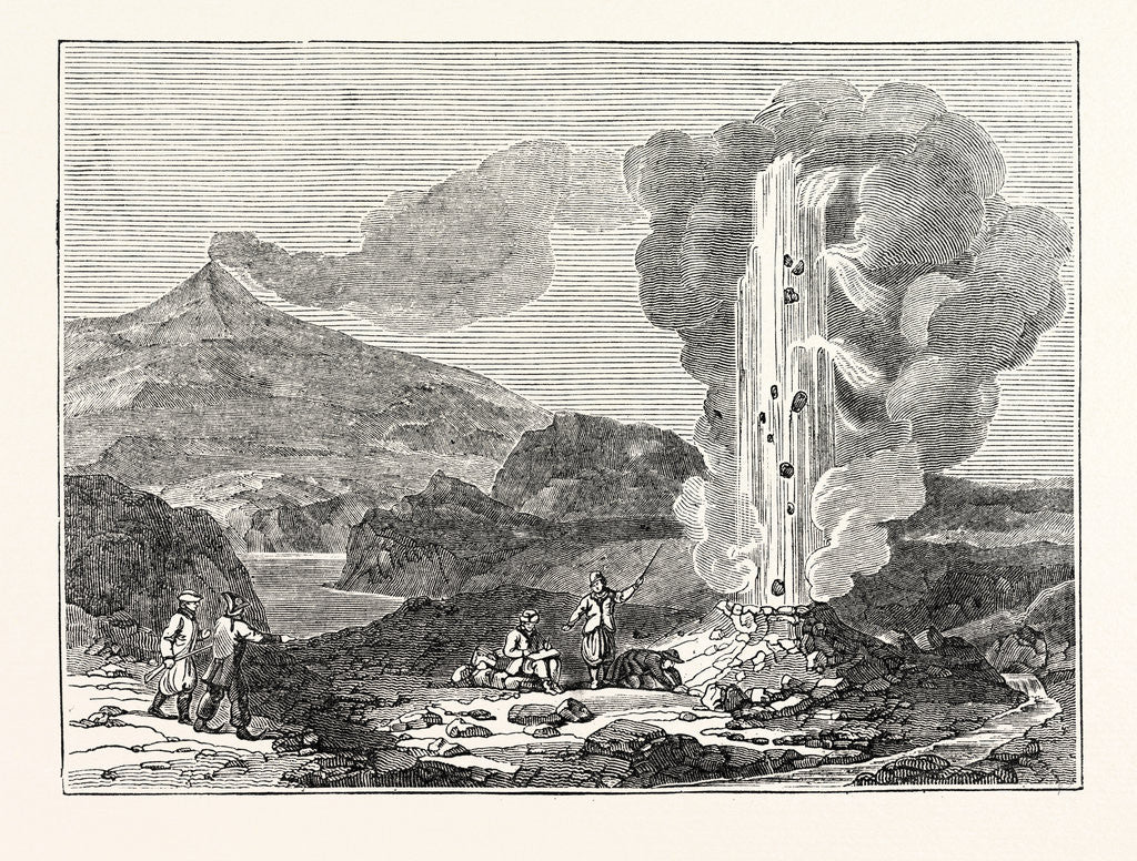 Detail of Iceland: View of a Geyser or Hot Fountain by Anonymous