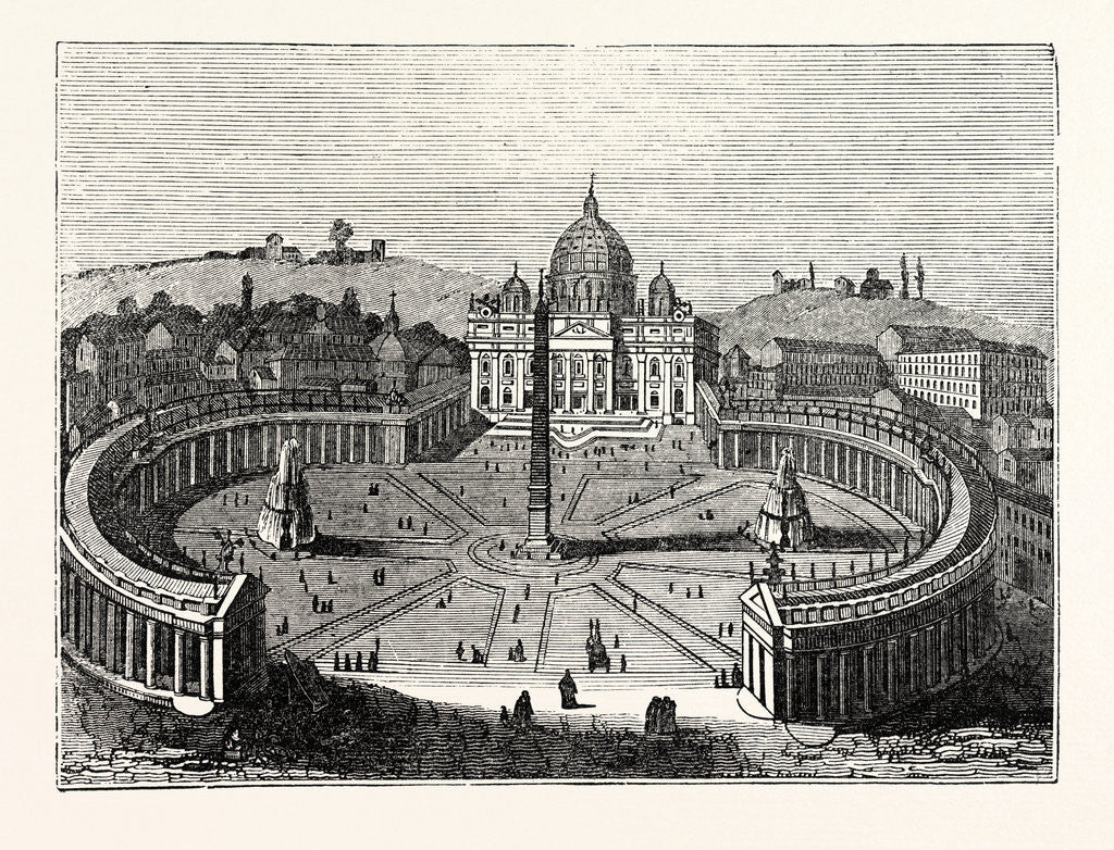 Detail of Bird's-Eye View of St. Peter's Rome by Anonymous